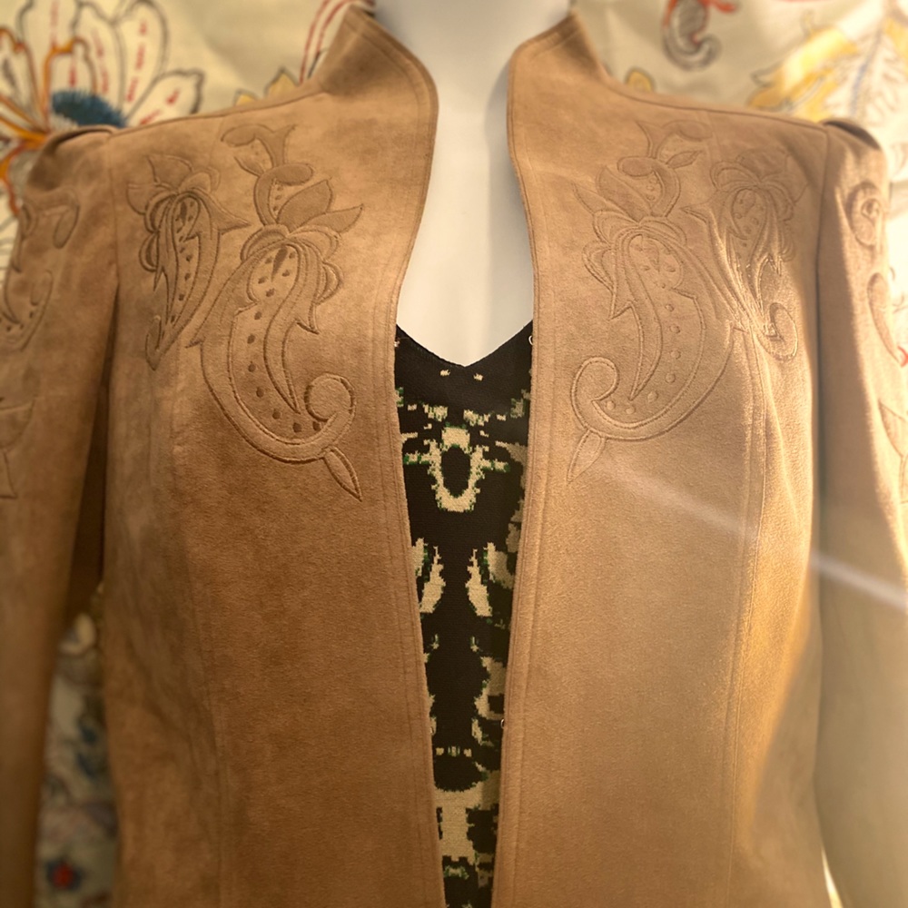 Tan Vintage suede western trench coat